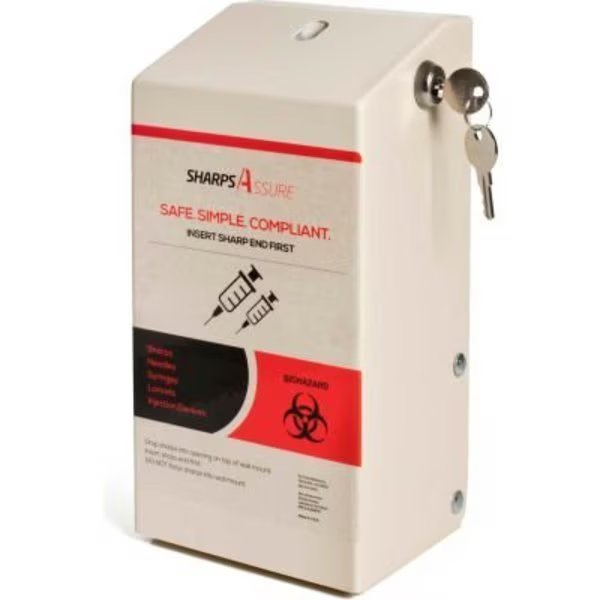 Wall Mount Enclosure with Lock and Key, For 1.5 Qt. WD Series Sharps Containers, Post Medical, Mfr#: 150-S